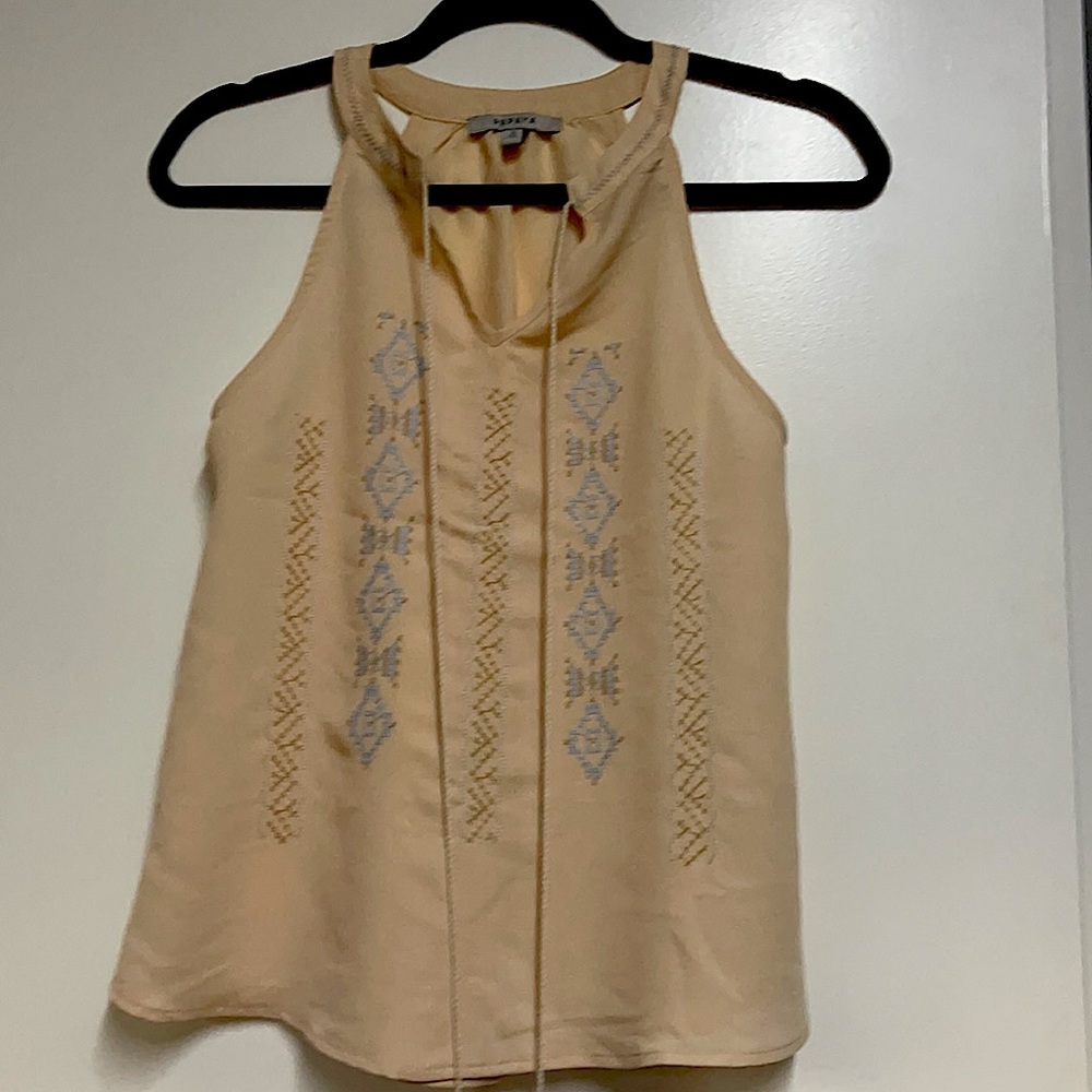 Peach blouse with embroidery